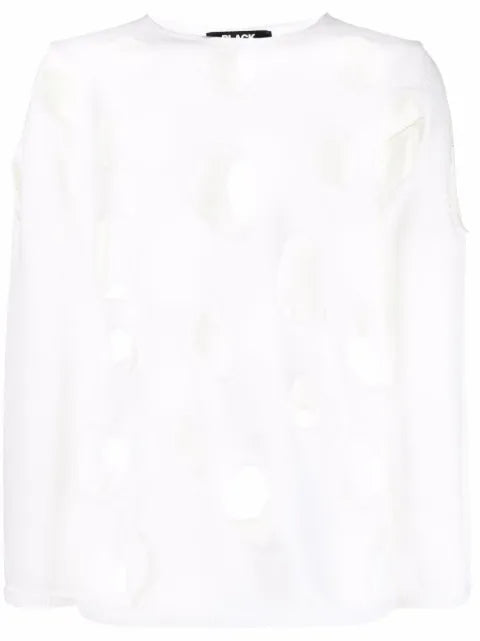 Black Comme Des Garçons cut-out hole jumper