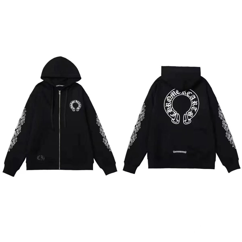 Chrome Hearts Black Zipper Hoodie