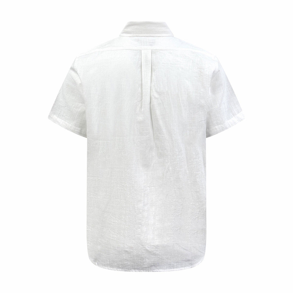 Ralph Lauren Men's Short‑Sleeve Linen‑Blend Button‑Down Shirt With Embroidered Pony Logo