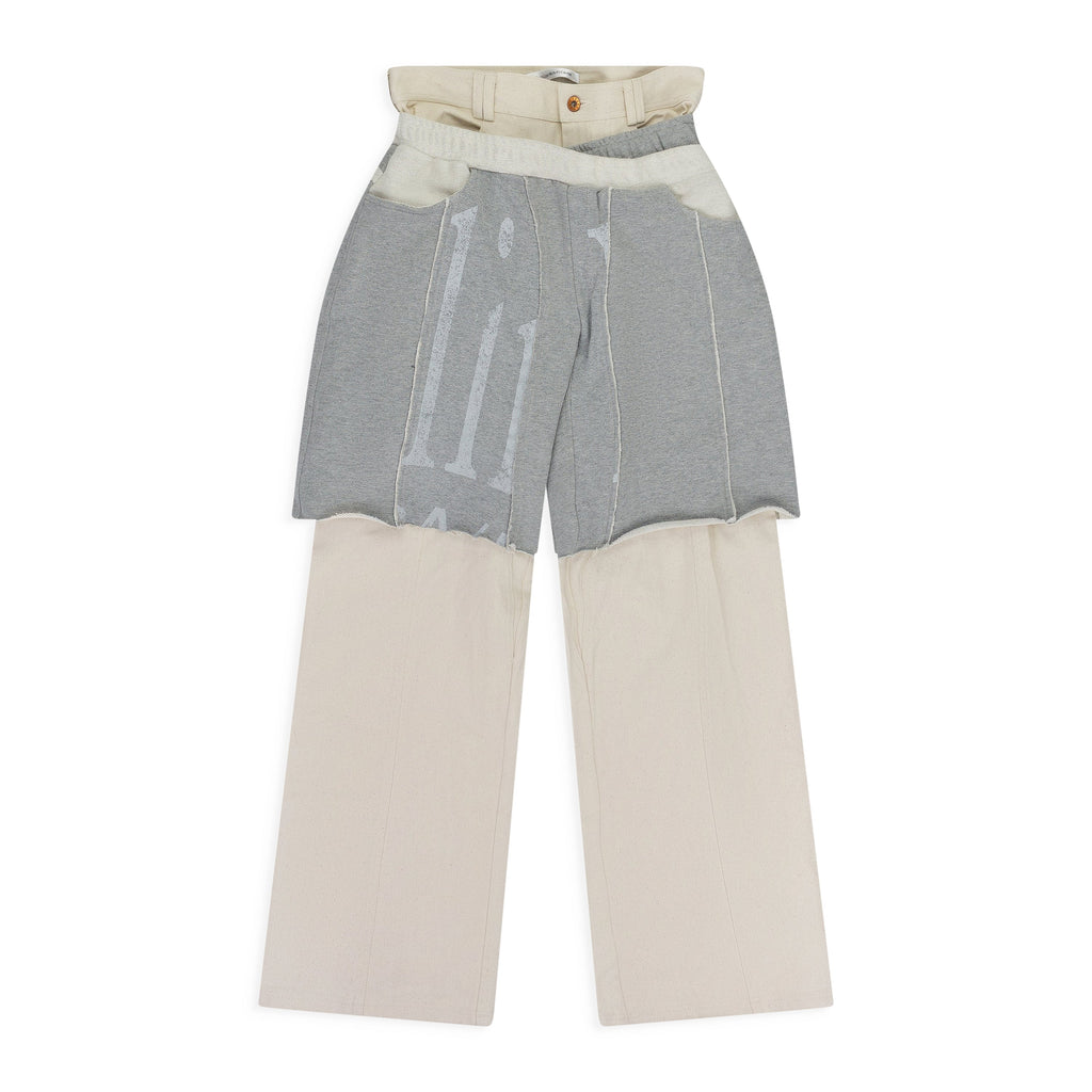 Beige Ahmad Layered Trousers