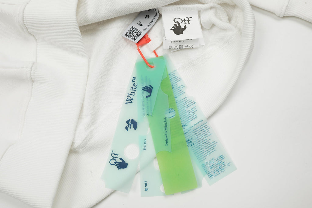 Off-White Arrow Logo Pullover Hoodie — White / Black