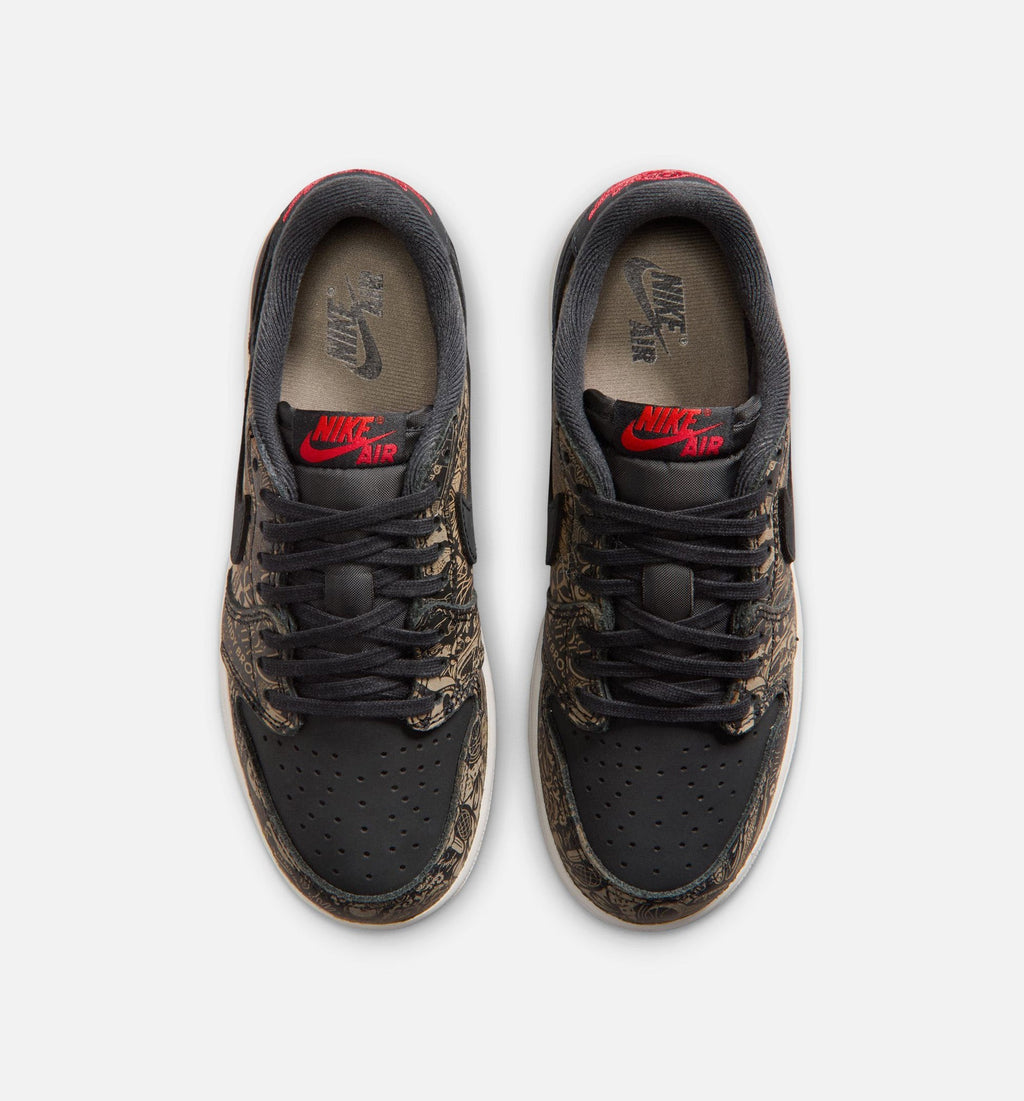 Air Jordan 1 Retro Low OG Laser Black and Varsity Red Grade School Lifestyle Shoe