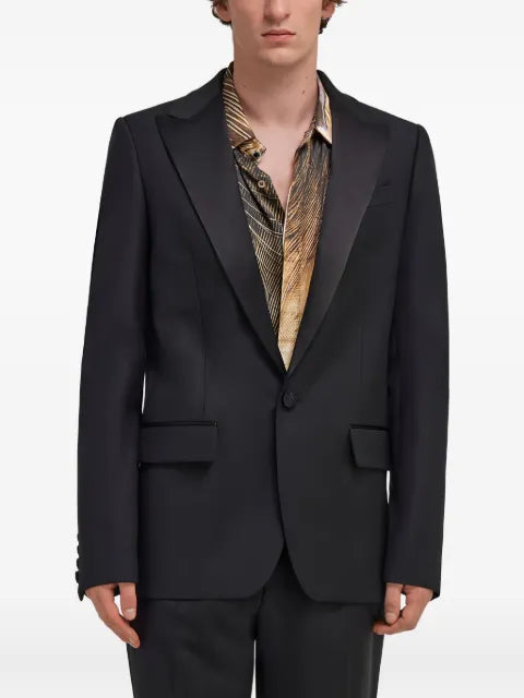 Roberto Cavalli satin-lapel single-button blazer