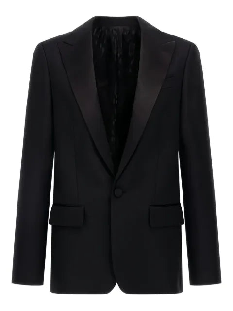 Roberto Cavalli satin-lapel single-button blazer