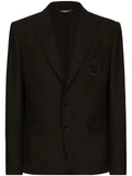 Dolce & Gabbana logo-embroidered single-breasted jacket