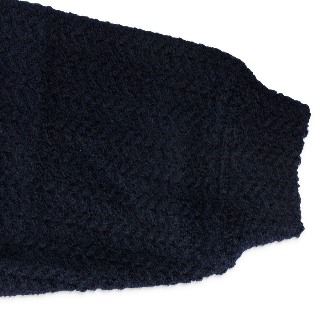 Black Gathered Collegiate Pullover Sweater