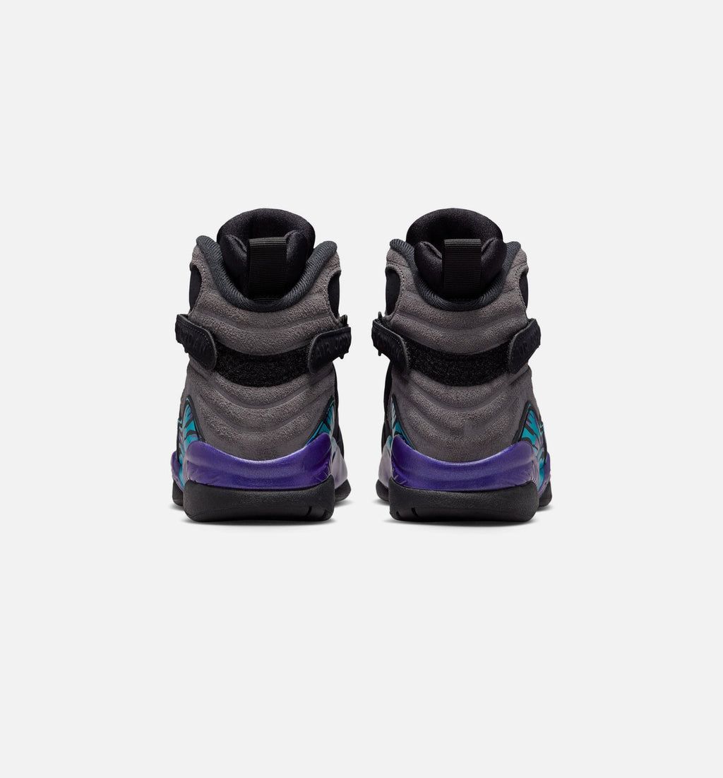 Air Jordan 8 Retro Aqua – Grade School Lifestyle Shoe in Black/Multi-Color/Bright Concord/Multi-Color