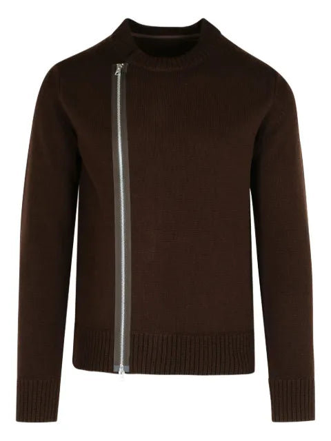 sacai zip-detail wool sweater