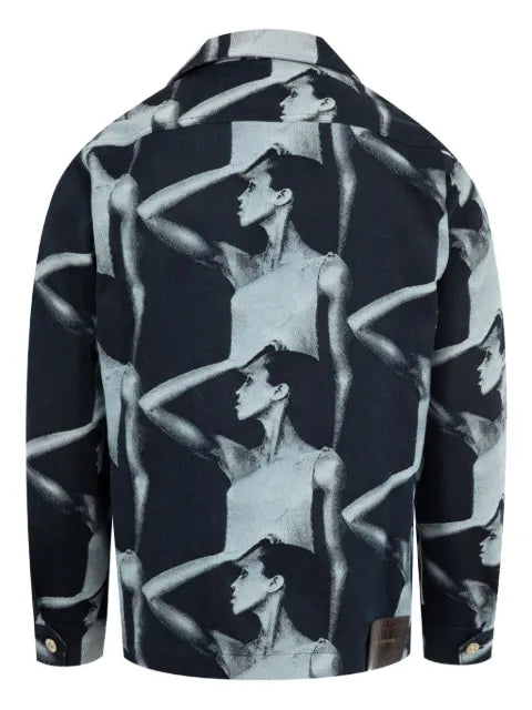 Wales Bonner photographic-print zip jacket