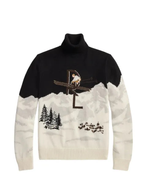 Ralph Lauren Purple Label roll-neck intarsia sweater