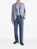 ETRO single-breasted silk and wool mouliné jacket with check motif