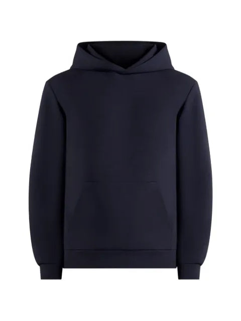 Manière De Voir JS007 in navy neoprene minimal regular-fit hoodie
