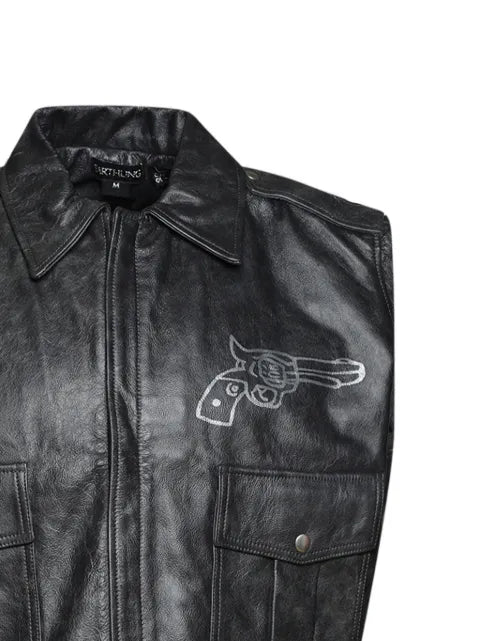 EARTHLING VIP gun-print leather vest