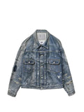 Junya Watanabe MAN paint-splatter distressed denim jacket