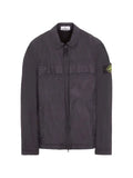 Stone Island logo-patch zip-up overshirt