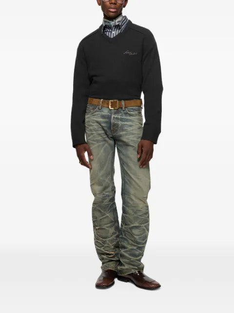 Acne Studios camel hair V-neck sweater