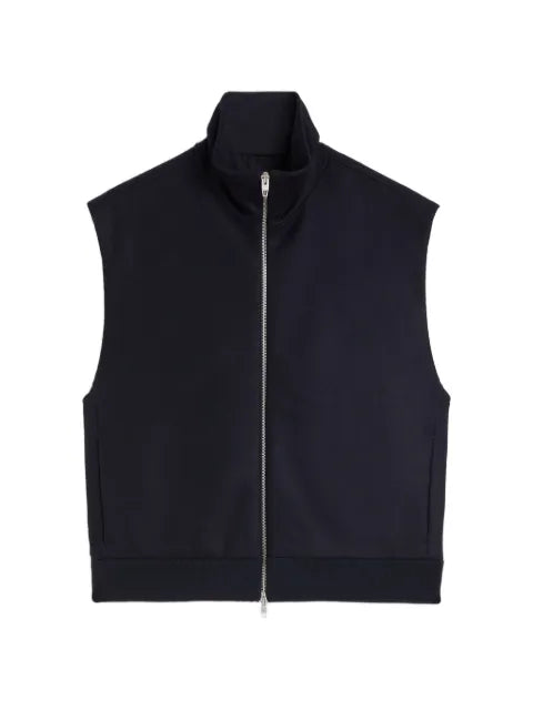 Jil Sander wool melton padded gilet