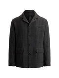 Ralph Lauren Purple Label Glen-check suede-trim cashmere jacket