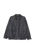 Comme des Garçons Homme leather-collar herringbone jacket