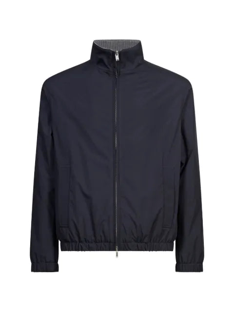 Lardini high-neck elasticated-trim jacket