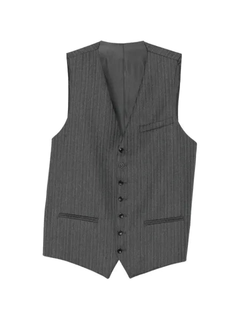Reveres 1949 pinstripe-pattern buckle-strap gilet