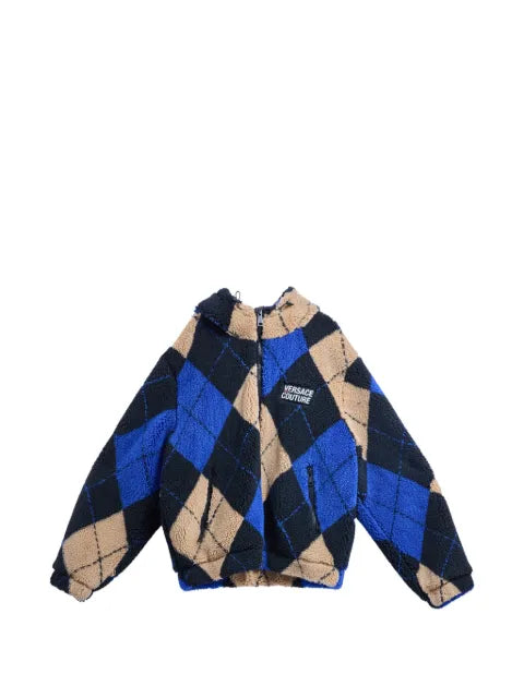 Versace Jeans Couture argyle hooded jacket