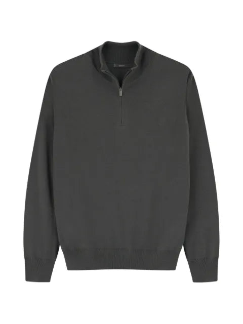 Boggi Milano quarter-zip jumper in extrafine merino wool
