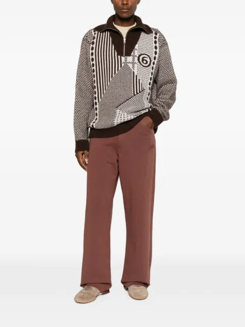 MM6 Maison Margiela patchwork quarter-zip knit
