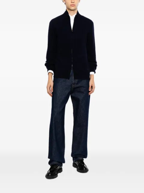 Emporio Armani ribbed zip-up cardigan