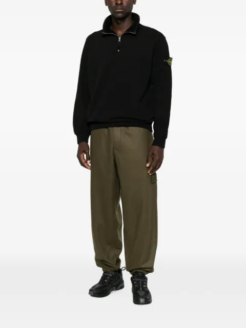 Stone Island Compass-patch quarter-zip sweater
