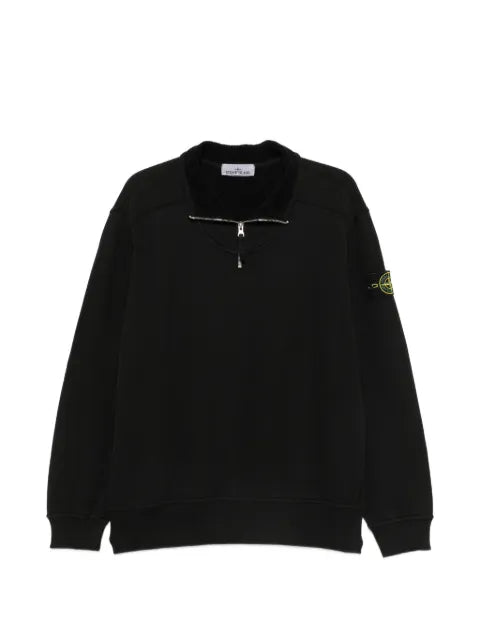 Stone Island Compass-patch quarter-zip sweater