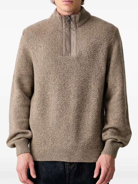 Barbour half-zip textured-knit sweater