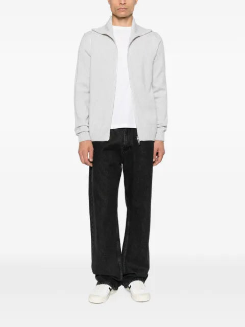 Zanone zip-up ribbed-collar cardigan