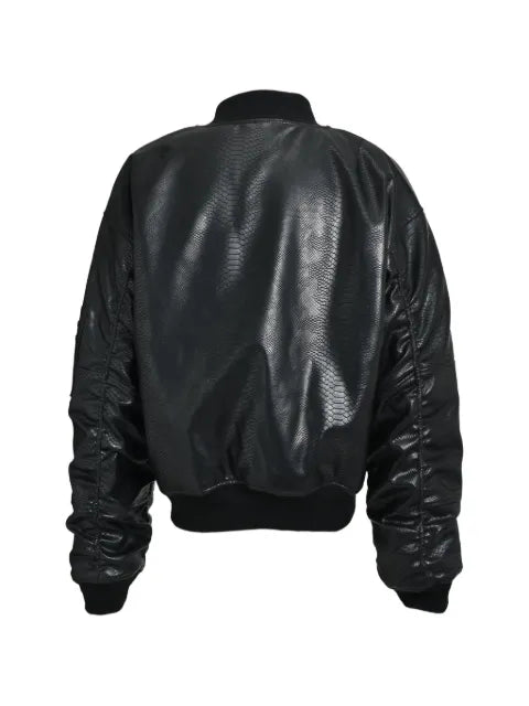 BREATH python-effect faux-leather bomber jacket