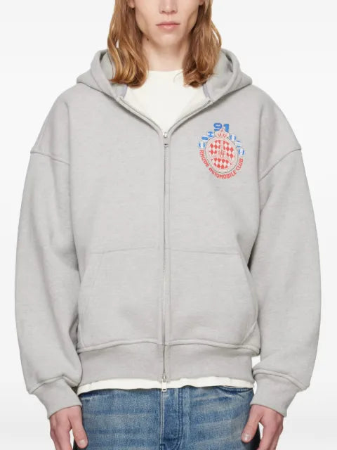 RHUDE Automobile Club logo-print zip-up hoodie