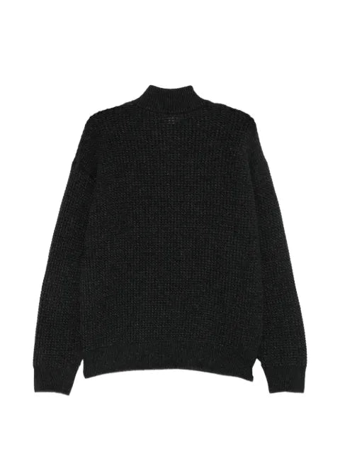 Lacoste quarter-zip waffle-knit sweater