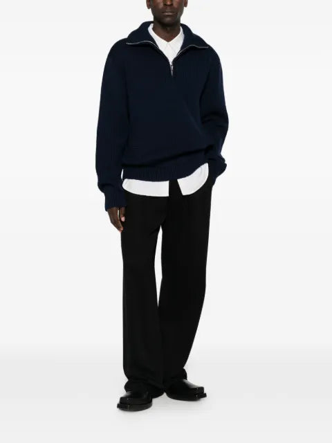 Balenciaga ribbed-knit quarter-zip sweater