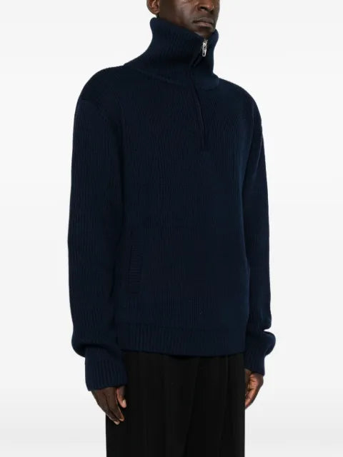 Balenciaga ribbed-knit quarter-zip sweater