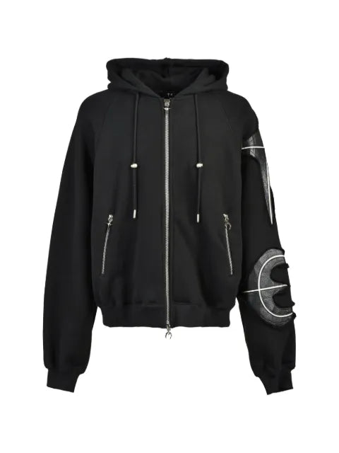 THUG CLUB leather-panelled New Rock hoodie