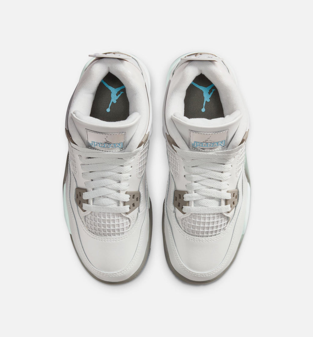 Air Jordan 4 Retro Blue Chill Big Kids' Lifestyle Shoes - Photon Dust/Blue Chill/Flat Pewter/White/Blue Tint