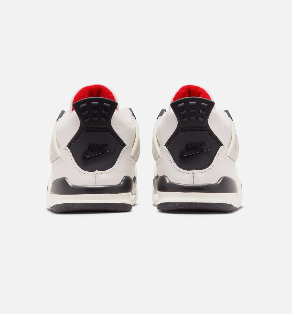 Air Jordan 4 Retro Flight Club Infant Toddler Shoes - Sail/Black/University Red