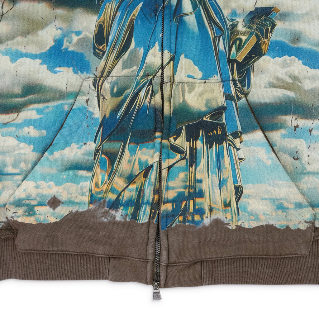 Brown Chrome Liberty Zip Hoodie V2