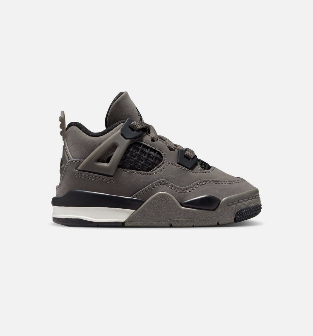Air Jordan 4 Retro Cave Stone And Black Infant/Toddler Shoes - Cave Stone Black Moon Particle