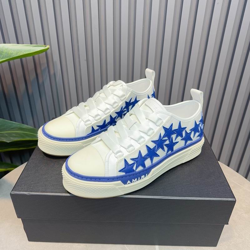AMIRI Stars Court Low Sneaker – White/Royal Blue