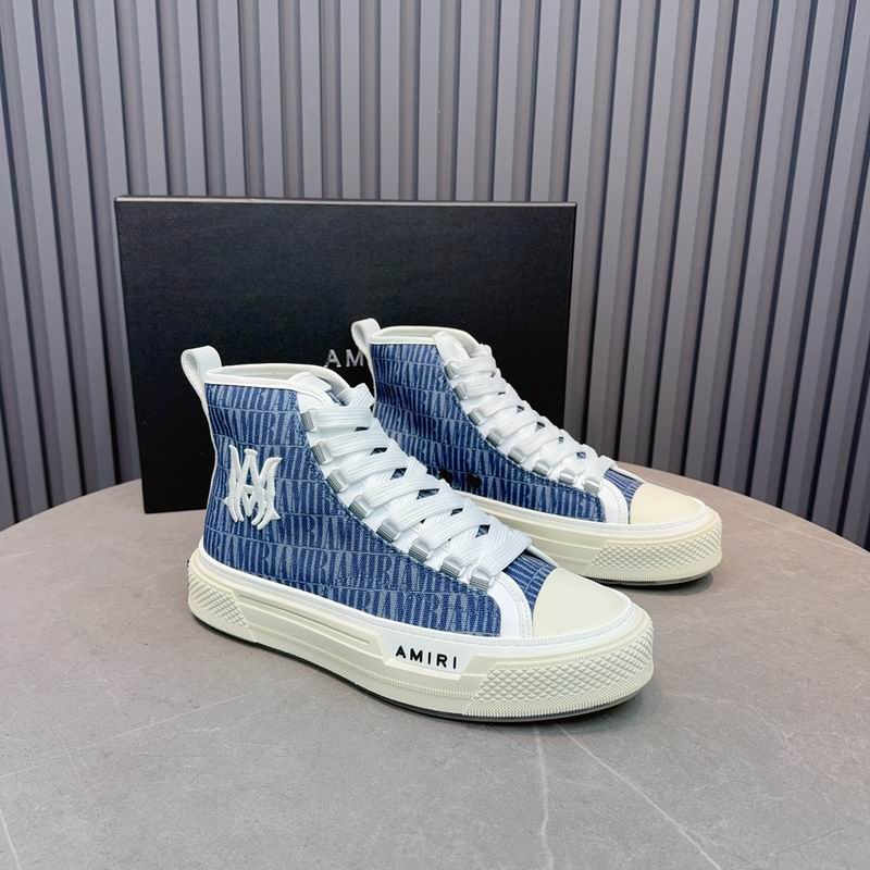 AMIRI MA Quad Court Hi Sneaker – Blue Stripe Denim