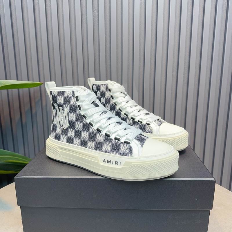 AMIRI MA Quad Court Hi Sneaker – Black/White MA Monogram Jacquard