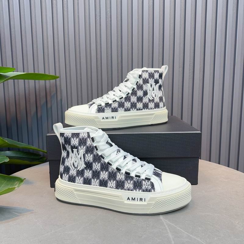 AMIRI MA Quad Court Hi Sneaker – Black/White MA Monogram Jacquard