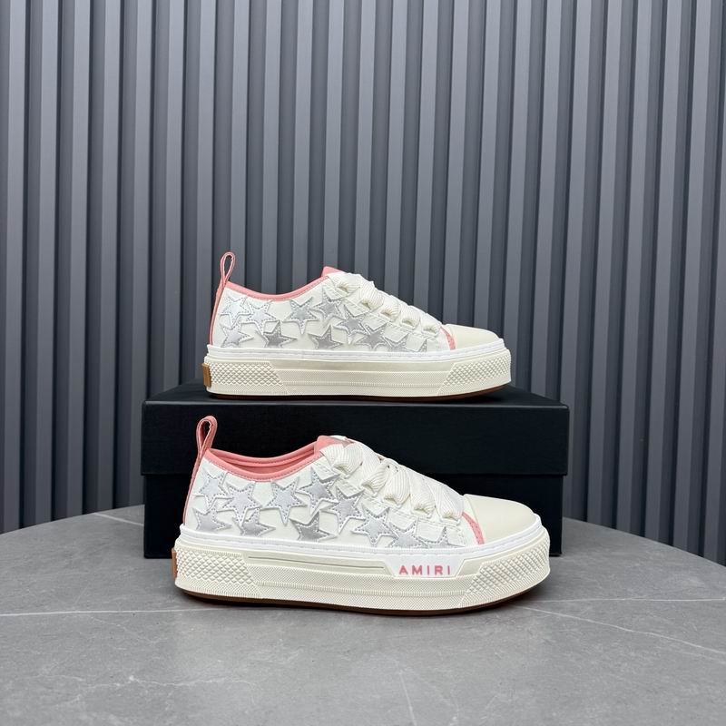 AMIRI Stars Court Low Sneaker – White/Silver & Pink