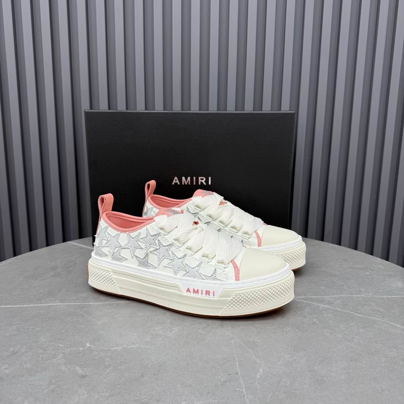 AMIRI Stars Court Low Sneaker – White/Silver & Pink