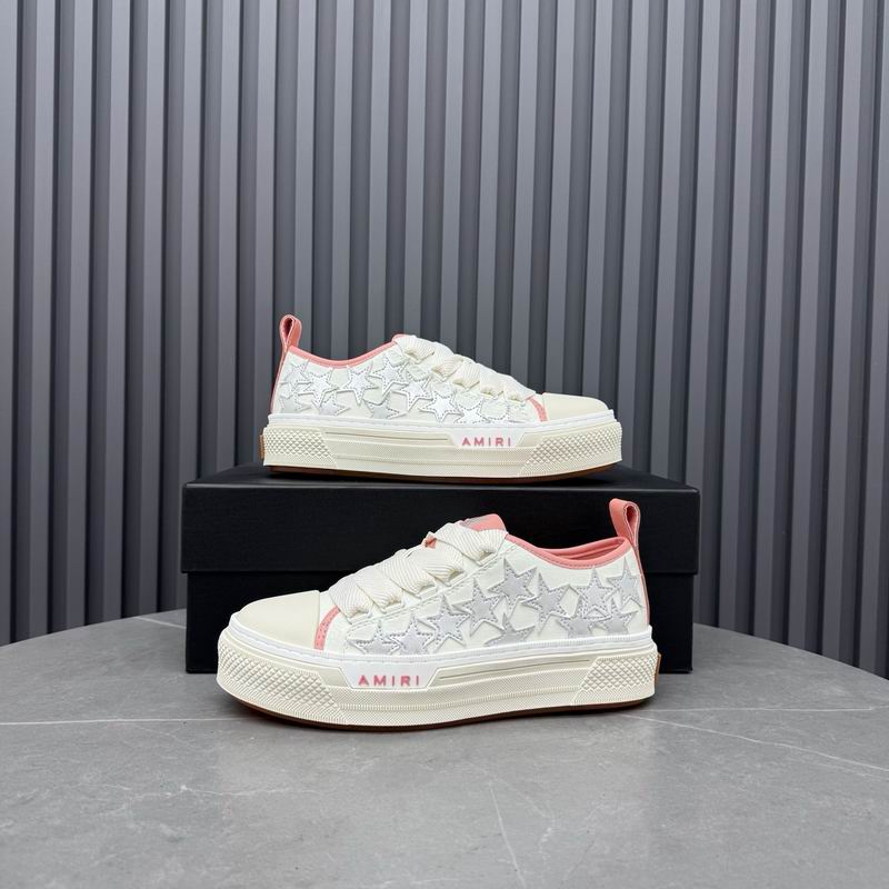 AMIRI Stars Court Low Sneaker – White/Silver & Pink